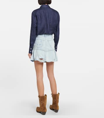 x Cara Delevingne peplum miniskirt | 7 For All Mankind