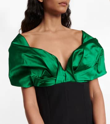 Diane satin-trimmed midi dress | Safiyaa