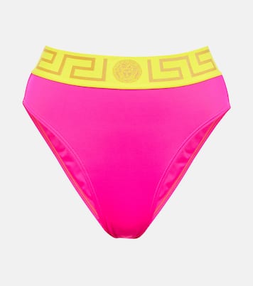 Greca high-rise bikini bottoms | Versace