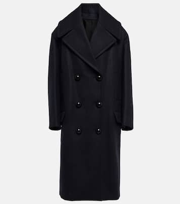 Double-breasted wool long peacoat | Alaïa
