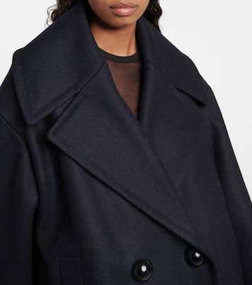Double-breasted wool long peacoat | Alaïa
