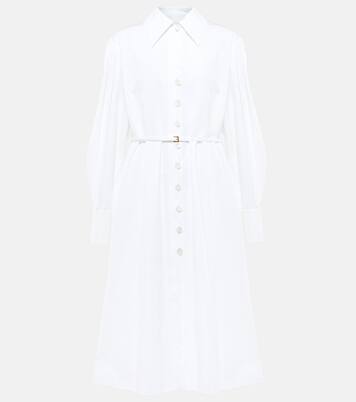 Cotton poplin belted shirt dress | Jil Sander