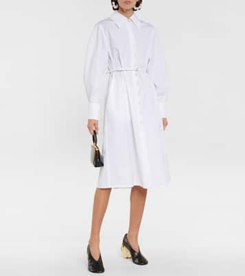 Cotton poplin belted shirt dress | Jil Sander