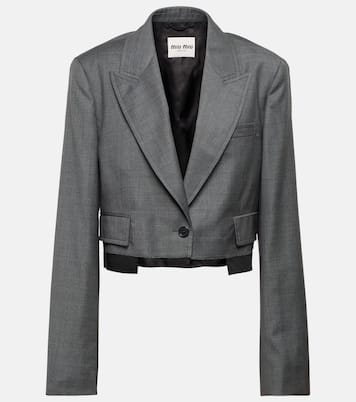 Cropped virgin wool blazer | Miu Miu