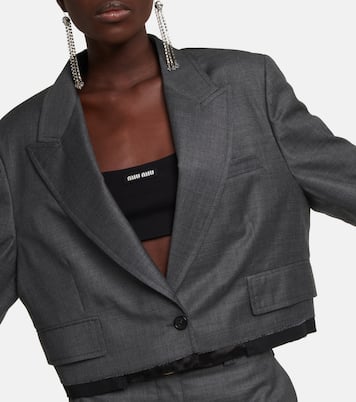 Cropped virgin wool blazer | Miu Miu