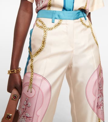 Pantaloni cropped in seta a vita alta | Etro