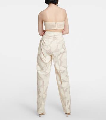 Pantaloni in misto cotone a vita alta | The Mannei