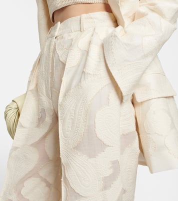 Pantaloni in misto cotone a vita alta | The Mannei