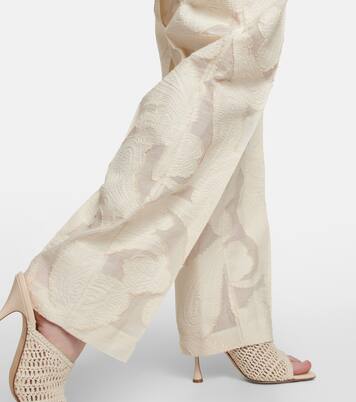 Pantaloni in misto cotone a vita alta | The Mannei