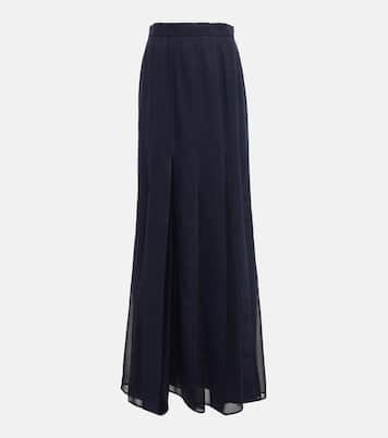Nicia linen-blend and silk maxi skirt | Max Mara