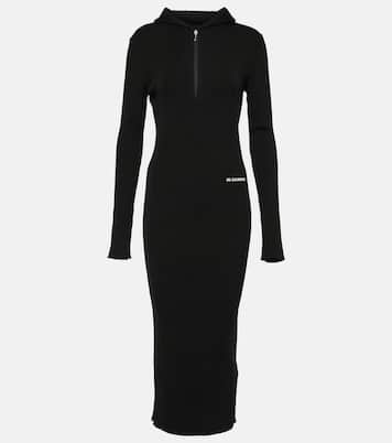 Vestido midi en mezcla de lana | Jil Sander