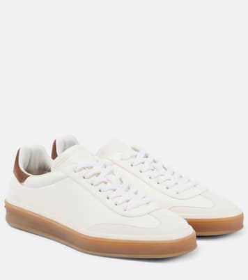 Tennis Walk suede-trimmed leather sneakers | Loro Piana