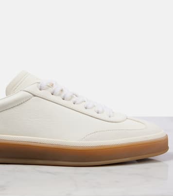 Tennis Walk suede-trimmed leather sneakers | Loro Piana
