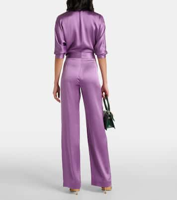 Weite High-Rise-Hose aus Seidensatin | The Sei