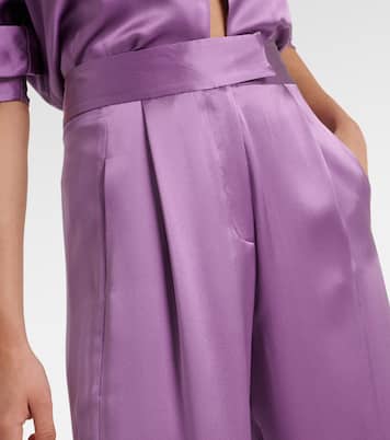 Weite High-Rise-Hose aus Seidensatin | The Sei