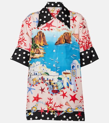 Chemise Capri imprimée en satin de soie | Dolce&Gabbana