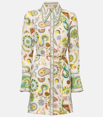 Arcade paisley linen minidress | Alémais