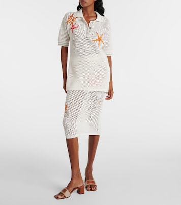 Polo oversize brodé en coton | Versace