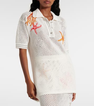 Polo oversize brodé en coton | Versace