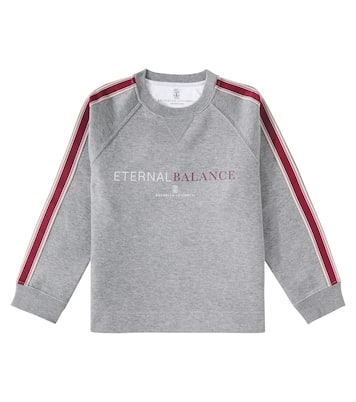 Felpa in misto cotone con stampa | Brunello Cucinelli Kids