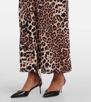 Abito midi in seta con stampa leopardata | Rodarte