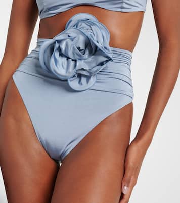 Slip bikini a vita alta con applicazione floreale | Magda Butrym