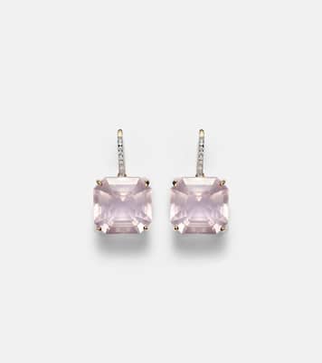 Boucles d'oreilles en or 14 ct, topaze et diamants | Mateo