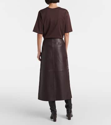 Jupe portefeuille Hedi en cuir | The Frankie Shop
