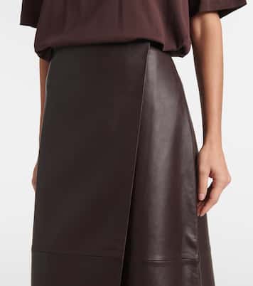Jupe portefeuille Hedi en cuir | The Frankie Shop