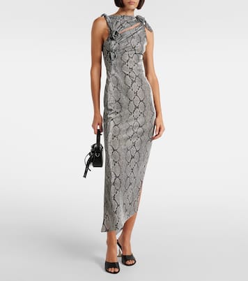Snake-effect asymmetric maxi dress | Coperni