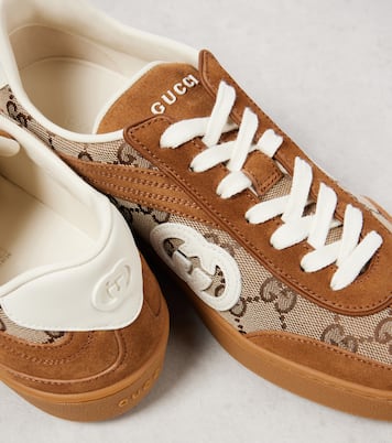 Interlocking G GG Canvas suede sneakers | Gucci