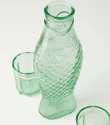 Fish & Fish carafe and set of 4 glasses by Paola Navone | Serax