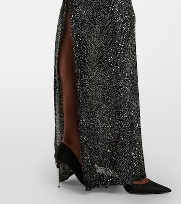 Abito lungo in maglia con paillettes | Alessandra Rich