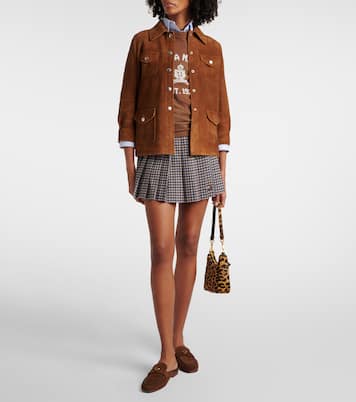 Mules in suede con logo | Prada