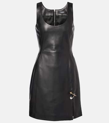 Abito corto Safety Pin in pelle | Versace