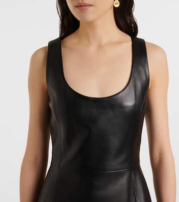 Abito corto Safety Pin in pelle | Versace