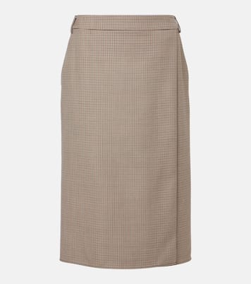 Jupe crayon en laine à carreaux | Stella McCartney