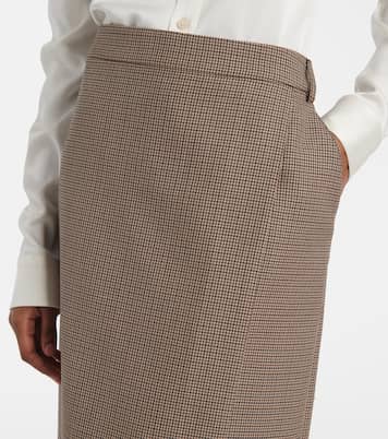 Jupe crayon en laine à carreaux | Stella McCartney