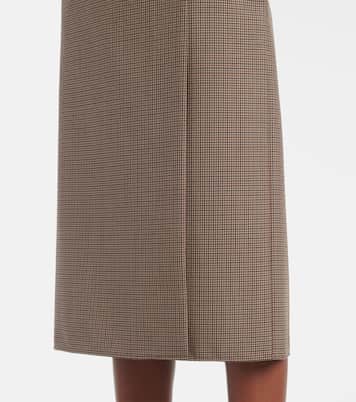 Jupe crayon en laine à carreaux | Stella McCartney