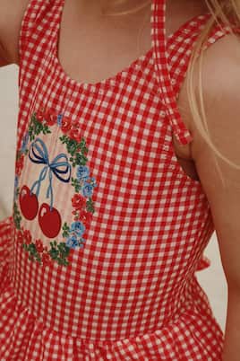 Soline checked ruffled swimsuit | Konges Sløjd
