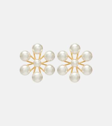Pendientes de perlas sintéticas florales | Oscar de la Renta