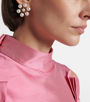Pendientes de perlas sintéticas florales | Oscar de la Renta