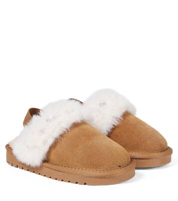 Embellished suede slippers | Monnalisa