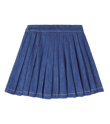 Benedetta pleated denim skirt | C'era Una Volta
