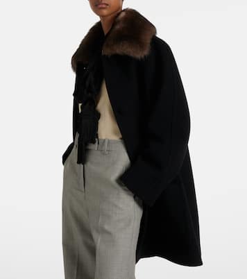 Shearling-trimmed virgin wool coat | Valentino