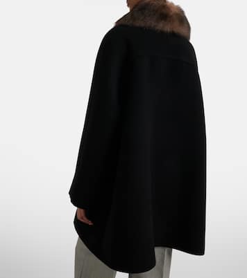Shearling-trimmed virgin wool coat | Valentino