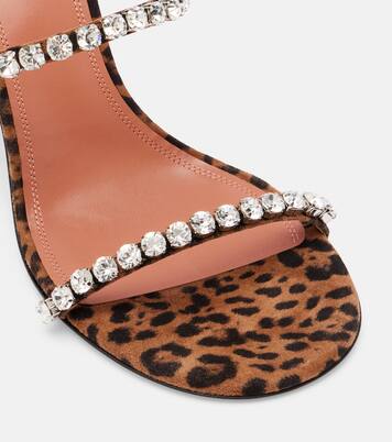 Bedruckte Sandalen Gigi 95 aus Veloursleder | Amina Muaddi