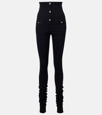 High-rise cotton jersey stirrup leggings | The Attico