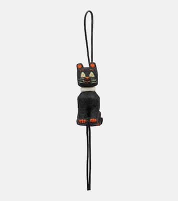x Louis Wain Cats leather-trimmed wool bag charm | Loewe