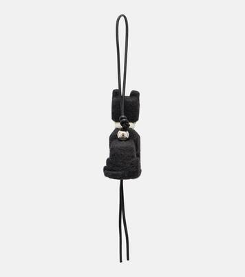 x Louis Wain Cats leather-trimmed wool bag charm | Loewe
